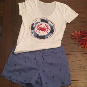 Anchor embroidered shorts